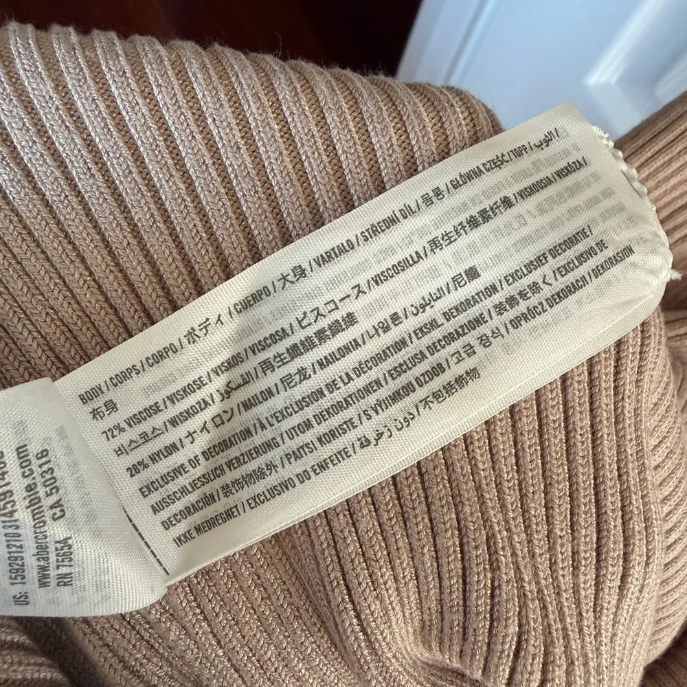 Abercombie cinched front cutout midi sweater dress - tan - Picture 7 of 7